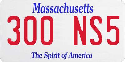 MA license plate 300NS5
