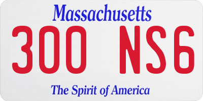 MA license plate 300NS6