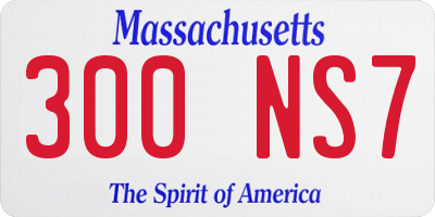 MA license plate 300NS7