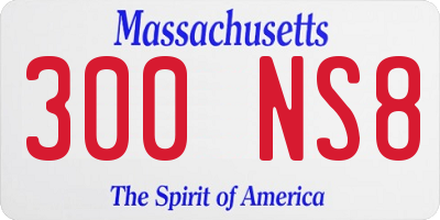 MA license plate 300NS8