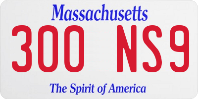 MA license plate 300NS9
