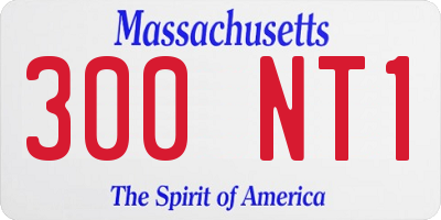 MA license plate 300NT1