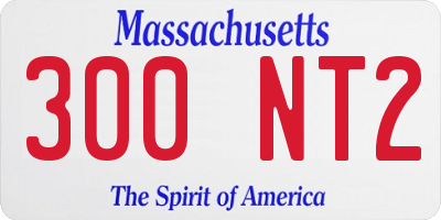 MA license plate 300NT2