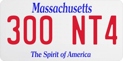 MA license plate 300NT4