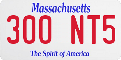 MA license plate 300NT5