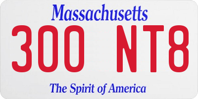 MA license plate 300NT8
