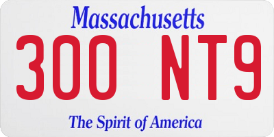 MA license plate 300NT9