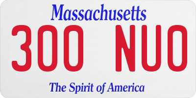 MA license plate 300NU0