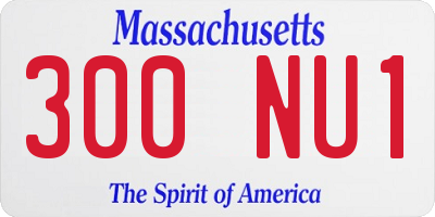 MA license plate 300NU1
