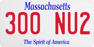 MA license plate 300NU2