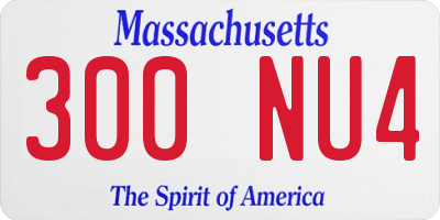 MA license plate 300NU4