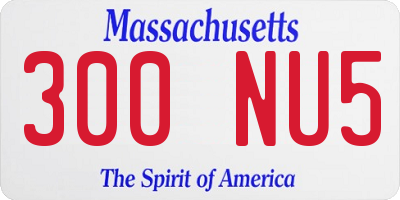 MA license plate 300NU5