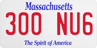 MA license plate 300NU6