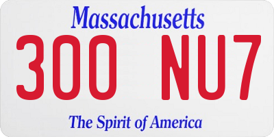 MA license plate 300NU7