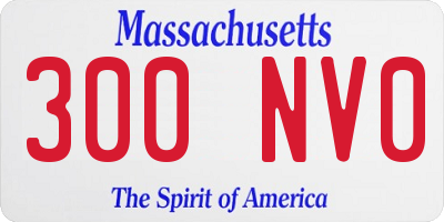 MA license plate 300NV0