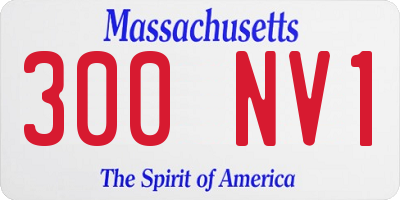 MA license plate 300NV1