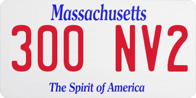 MA license plate 300NV2