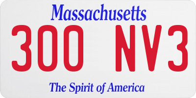 MA license plate 300NV3