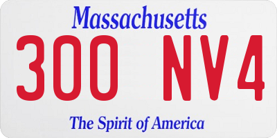 MA license plate 300NV4