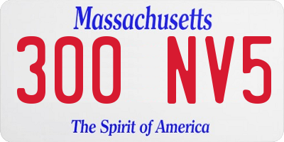 MA license plate 300NV5