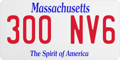 MA license plate 300NV6