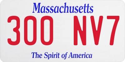 MA license plate 300NV7