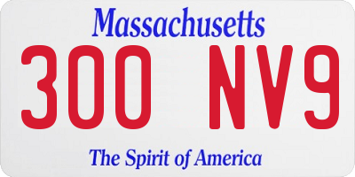 MA license plate 300NV9