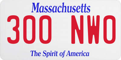 MA license plate 300NW0