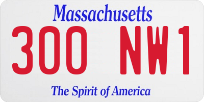 MA license plate 300NW1