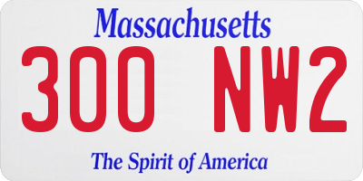 MA license plate 300NW2