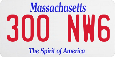 MA license plate 300NW6