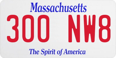 MA license plate 300NW8