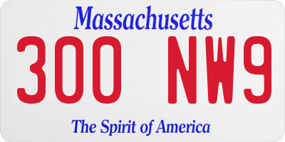 MA license plate 300NW9