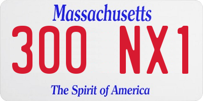 MA license plate 300NX1
