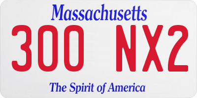 MA license plate 300NX2