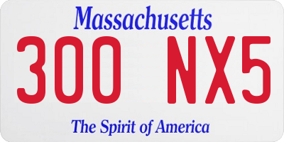 MA license plate 300NX5