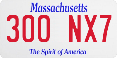 MA license plate 300NX7