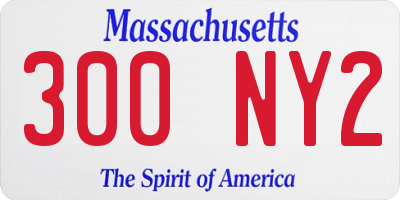MA license plate 300NY2