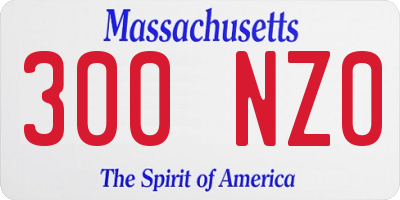 MA license plate 300NZ0