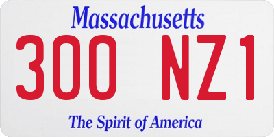 MA license plate 300NZ1