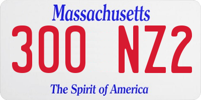 MA license plate 300NZ2