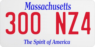 MA license plate 300NZ4