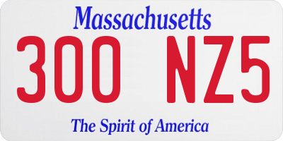 MA license plate 300NZ5