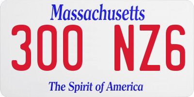 MA license plate 300NZ6