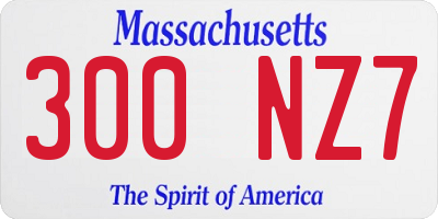 MA license plate 300NZ7