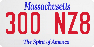 MA license plate 300NZ8