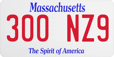 MA license plate 300NZ9