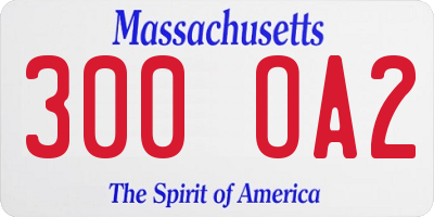 MA license plate 300OA2