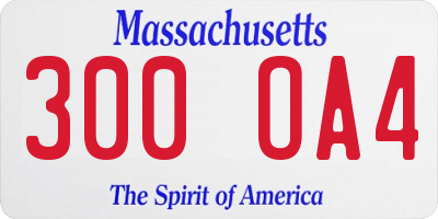 MA license plate 300OA4