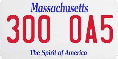 MA license plate 300OA5